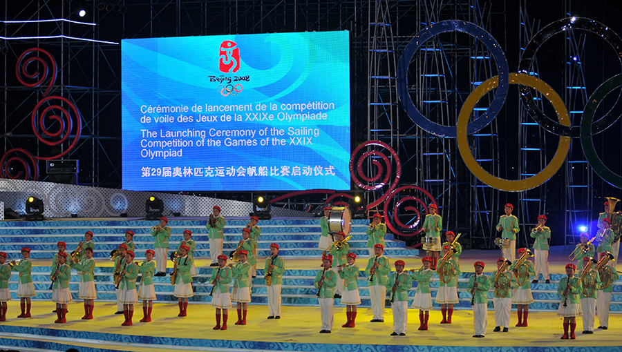 Gtek cabinet-based outdoor led display graces Qingdao Olympic Sailing Center 2008 Beijing Olympic Sailing Competition Launching Ceremony