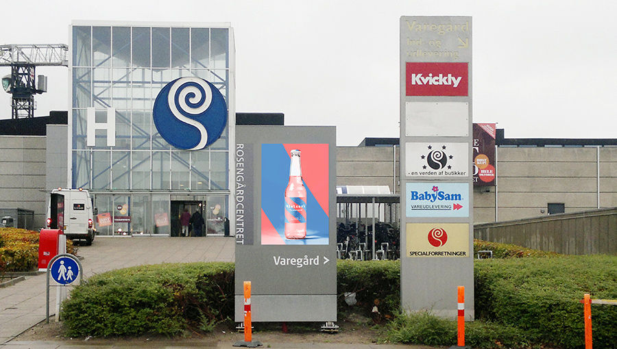 Gtek Cabinet-based Outdoor LED screen graces The Rosengårdcentret Shopping Centre, Denmark